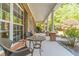 Relaxing outdoor covered porch featuring ample seating and nice views at 1609 Holly Ridge Dr, Loganville, GA 30052