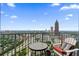 Balcony featuring city views with seating and small table at 400 W Peachtree Nw St # 3801, Atlanta, GA 30308