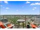 Condo balcony featuring cityscape views, seating, and a small outdoor table at 400 W Peachtree Nw St # 3801, Atlanta, GA 30308