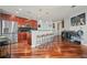 Contemporary kitchen with island seating and stainless appliances at 400 W Peachtree Nw St # 3801, Atlanta, GA 30308