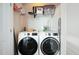 Laundry room featuring white front load washer and dryer at 400 W Peachtree Nw St # 3801, Atlanta, GA 30308
