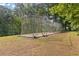 Backyard area featuring a baseball batting cage for outdoor entertainment and sports at 110 Hawks Bnd, Canton, GA 30115