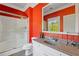 Bright bathroom featuring modern fixtures, a glass shower, and stylish sink at 110 Hawks Bnd, Canton, GA 30115