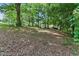 Picturesque backyard with mature trees, providing ample shade and privacy, and a serene natural setting at 8136 Connally Dr, Douglasville, GA 30134