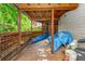 Covered storage area in backyard with privacy screen, plus brick floor at 625 Kennesaw Ave, Atlanta, GA 30308