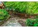 Lush backyard area with mature trees, stone accents, and inviting outdoor space at 625 Kennesaw Ave, Atlanta, GA 30308