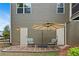Charming back patio with an umbrella and seating, creating a relaxing outdoor space at 6250 Vista Crossing Way, Cumming, GA 30028