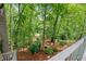 Deck overlooking the trees and wooded backyard at 1498 Camp Point Ne Ct, Roswell, GA 30075