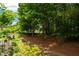 Trees on a hillside are viewed from a backyard, offering a sense of seclusion and natural beauty at 1914 Lakeshore Overlook Nw Cir, Kennesaw, GA 30152