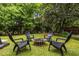 Inviting backyard area featuring a fire pit surrounded by Adirondack chairs, perfect for outdoor gatherings at 2469 Elizabeth Ann Ne Ln, Atlanta, GA 30324