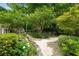 Beautifully landscaped backyard with stone and gravel pathways, showcasing vibrant plants and serene outdoor space at 416 2Nd Ave, Decatur, GA 30030