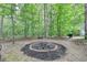 Backyard with fire pit and surrounding trees at 4490 Highway 138 Sw, Stockbridge, GA 30281