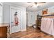 bedroom with hardwood flooring, bunk bed and dresser at 103 Campground School Rd, Dallas, GA 30157