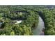 Aerial view of community amenities including a pool, tennis courts, and river access at 1045 River Pt, Suwanee, GA 30024