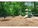 Community playground with swings, slides, picnic tables, and climbing structures amid lush trees at 1045 River Pt, Suwanee, GA 30024