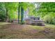 Backyard with covered patio and greenery at 5810 Tree Line Ter, Lithonia, GA 30058