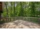 Expansive back deck showcasing a peaceful view of the surrounding trees and greenery at 9985 Lake Forest Way, Roswell, GA 30076