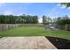 The backyard includes a well-maintained lawn, garden beds, and a stone patio at 1130 Lochshyre Way, Lawrenceville, GA 30043