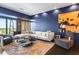 Elegant living room with large windows offering scenic views, comfortable seating, and stylish decor at 2881 Peachtree Ne Rd # 2304, Atlanta, GA 30305