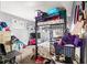 Cluttered bedroom featuring bunkbeds, carpeted floors, and ample storage at 101 Olympic Ct, Fayetteville, GA 30214