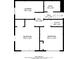 Layout of floor one featuring two bedrooms, a laundry room, a full bath, and small utility and hall spaces at 5795 Deerfield Trl, Atlanta, GA 30349