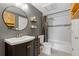 Bathroom featuring a vanity with a large mirror and a shower-tub combination at 3481 Lakeside #901 Ne Dr, Atlanta, GA 30326