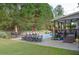 Spacious outdoor area with a refreshing pool, comfortable seating, and lush greenery for relaxation and entertainment at 3606 Packhorse Run, Marietta, GA 30066
