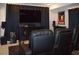 Home theater room with tiered seating and a large screen for immersive entertainment at 3606 Packhorse Run, Marietta, GA 30066