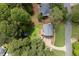 Overhead view shows the house, driveway, lush lawn, and proximity to the street at 4994 Willow Creek Dr, Woodstock, GA 30188