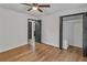 Bright bedroom with hardwood floors, ceiling fan, and natural light at 4576 Dorset Circle, Decatur, GA 30035