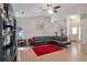 Bright living room features vaulted ceilings, hardwood floors, and modern decor at 3130 Jorden Crest Ct, Lawrenceville, GA 30044