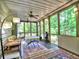 Relaxing screened porch furnished with comfortable seating, ceiling fans, and views of the backyard at 5105 Tynewick Ne Trce, Roswell, GA 30075