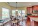 Bright breakfast nook with a table, chair and backyard views at 609 Turnbill Dr, Mcdonough, GA 30252