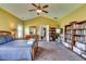 Spacious bedroom suite with a full bed, carpet and an ensuite bathroom at 609 Turnbill Dr, Mcdonough, GA 30252