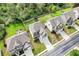 Aerial view of the neighborhood, showing the home's location, landscaping, and surrounding properties at 5601 Savannah River Rd, Atlanta, GA 30349