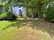 Large, grassy backyard features mature trees and privacy, perfect for relaxing and outdoor activities at 3419 White Sands Way, Suwanee, GA 30214