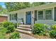 Close-up of a charming home entrance with blue front door and well-maintained yard at 2210 Polar Rock Sw Ave, Atlanta, GA 30315