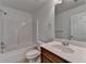 Bathroom features modern fixtures, a large vanity, and combined shower and bathtub at 3128 Onamia Rd, Duluth, GA 30096