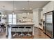 Modern kitchen featuring stainless steel appliances, granite counters, and island seating at 919 Olmsted Ln, Johns Creek, GA 30097