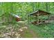 Charming outbuildings with wooded views, perfect for storage or workshop space at 144 Wiley Dr, Douglasville, GA 30134