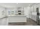 Spacious kitchen with stainless steel appliances, island, and sleek gray cabinets at 7760 Sheffield Ter, Fairburn, GA 30213