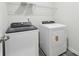 Laundry room featuring new white washer and dryer at 7760 Sheffield Ter, Fairburn, GA 30213