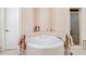 Corner bathtub in the main bathroom with a shower room nearby at 132 Copper Hills Dr, Canton, GA 30114