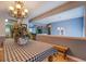 Inviting dining room featuring a checkered tablecloth, chandelier, and open layout at 75 Puppy Chase, Social Circle, GA 30025