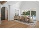 Dining room featuring vaulted ceiling and view of the pool at 1084 Wrights Mill Rd, Canton, GA 30115