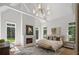 Bright, airy main bedroom boasts a fireplace, vaulted ceiling, and large windows overlooking the yard at 1084 Wrights Mill Rd, Canton, GA 30115