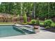 Beautiful in-ground pool with water features and landscaped surroundings offering a private oasis at 1084 Wrights Mill Rd, Canton, GA 30115