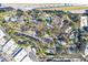 Aerial view of residential community with trees, parking lots, and a tennis court amid lush greenery at 516 Summit North Ne Dr, Atlanta, GA 30324