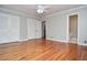 Bedroom has hardwood floors, fresh paint, multiple closets and an ensuite bathroom at 970 Winding Creek Trl, Sandy Springs, GA 30328