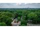 Aerial view of property surrounded by mature trees with a view of the city skyline at 2497 Lakewood Sw Ave, Atlanta, GA 30315